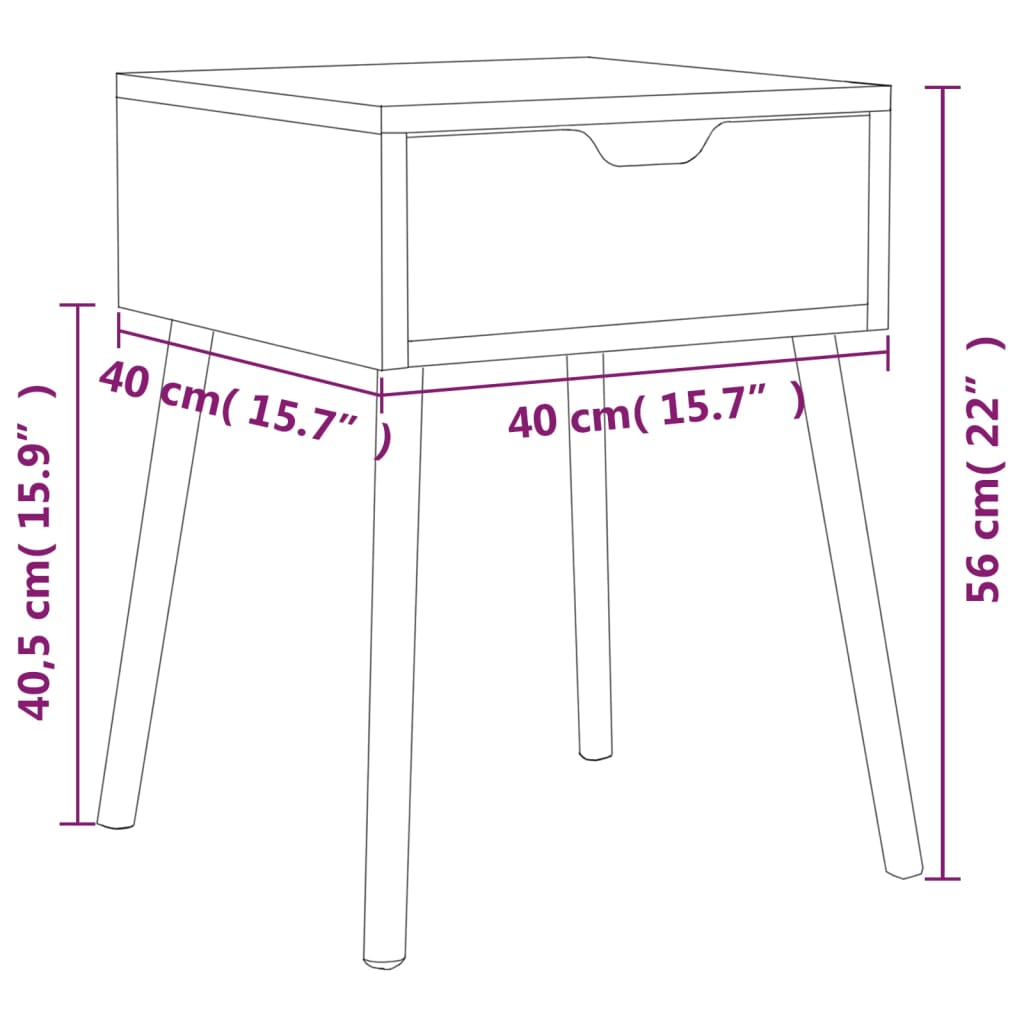 vidaXL Nočné stolíky 2 ks biele a dub sonoma 40x40x56 cm drevotrieska