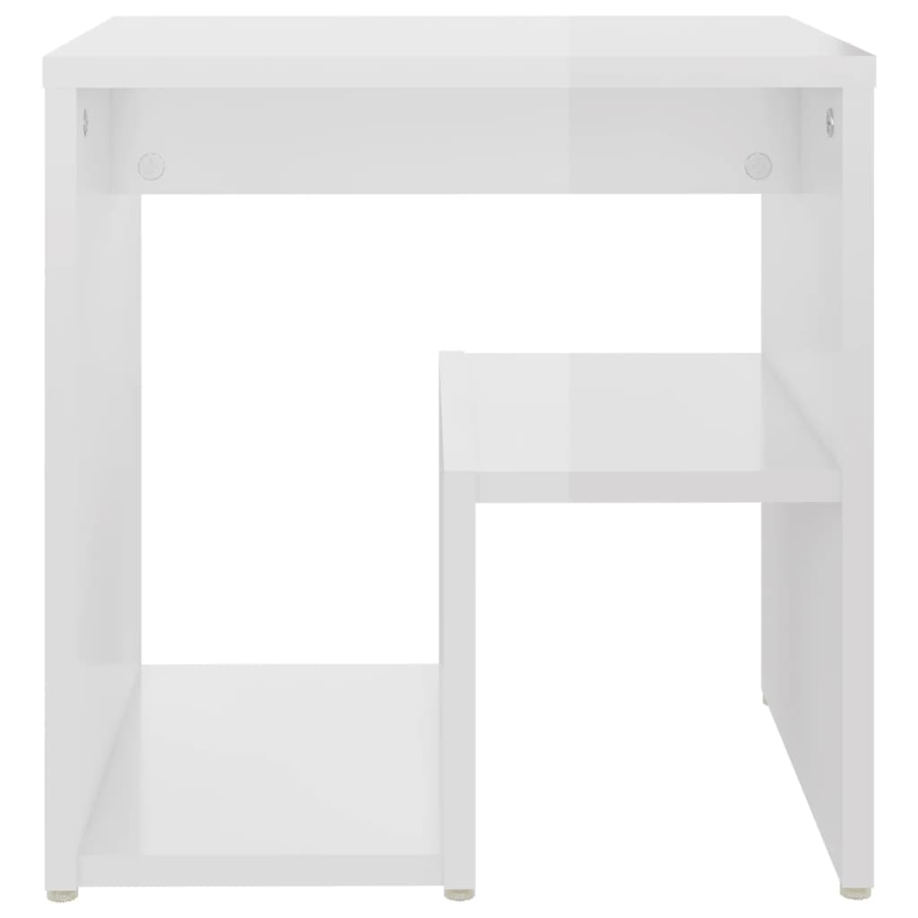 vidaXL Nočné stolíky 2 ks lesklé biele 40x30x40 cm drevotrieska