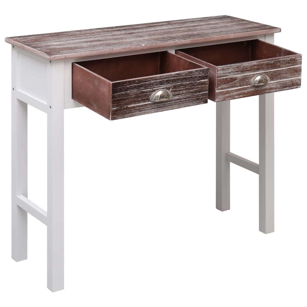 vidaXL Konzolový stolík hnedý 90x30x77 cm drevený