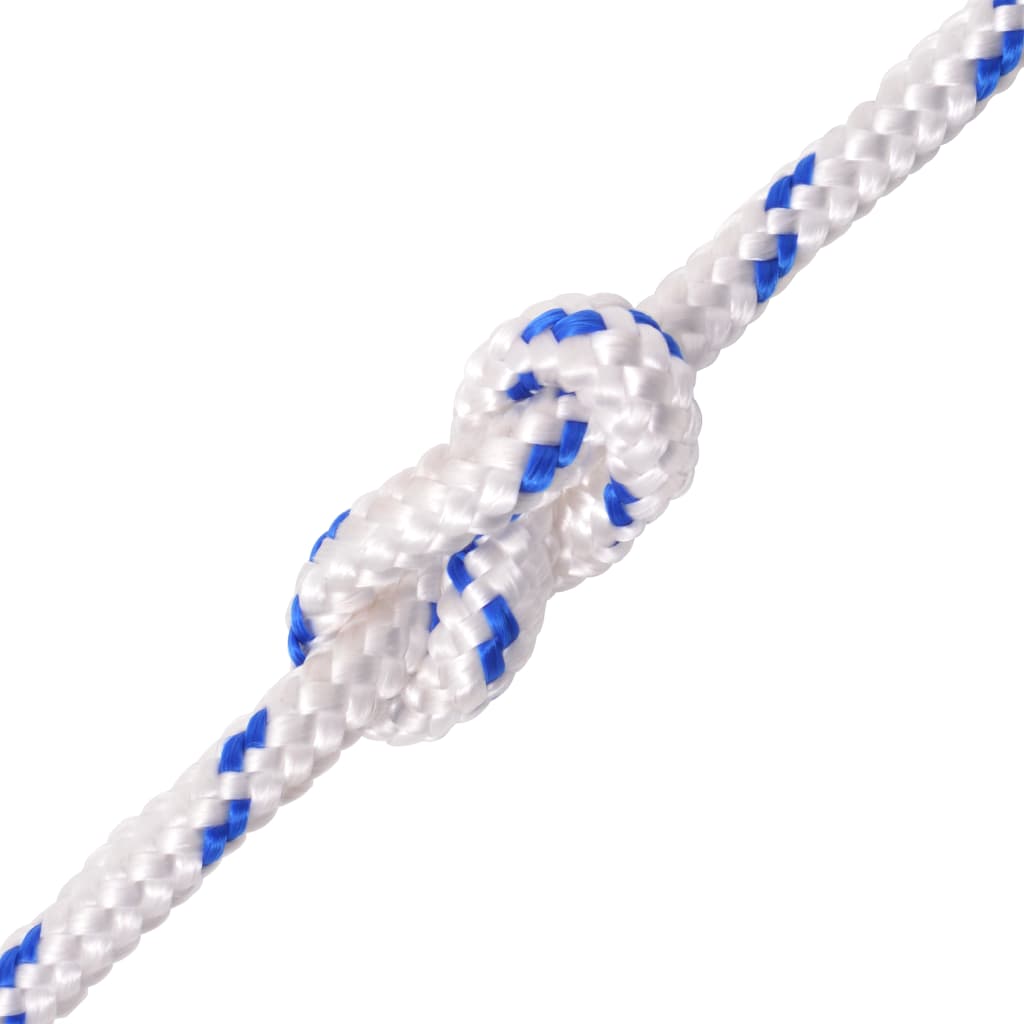vidaXL Lodné lano, polypropylén, 8 mm, 100 m, biele