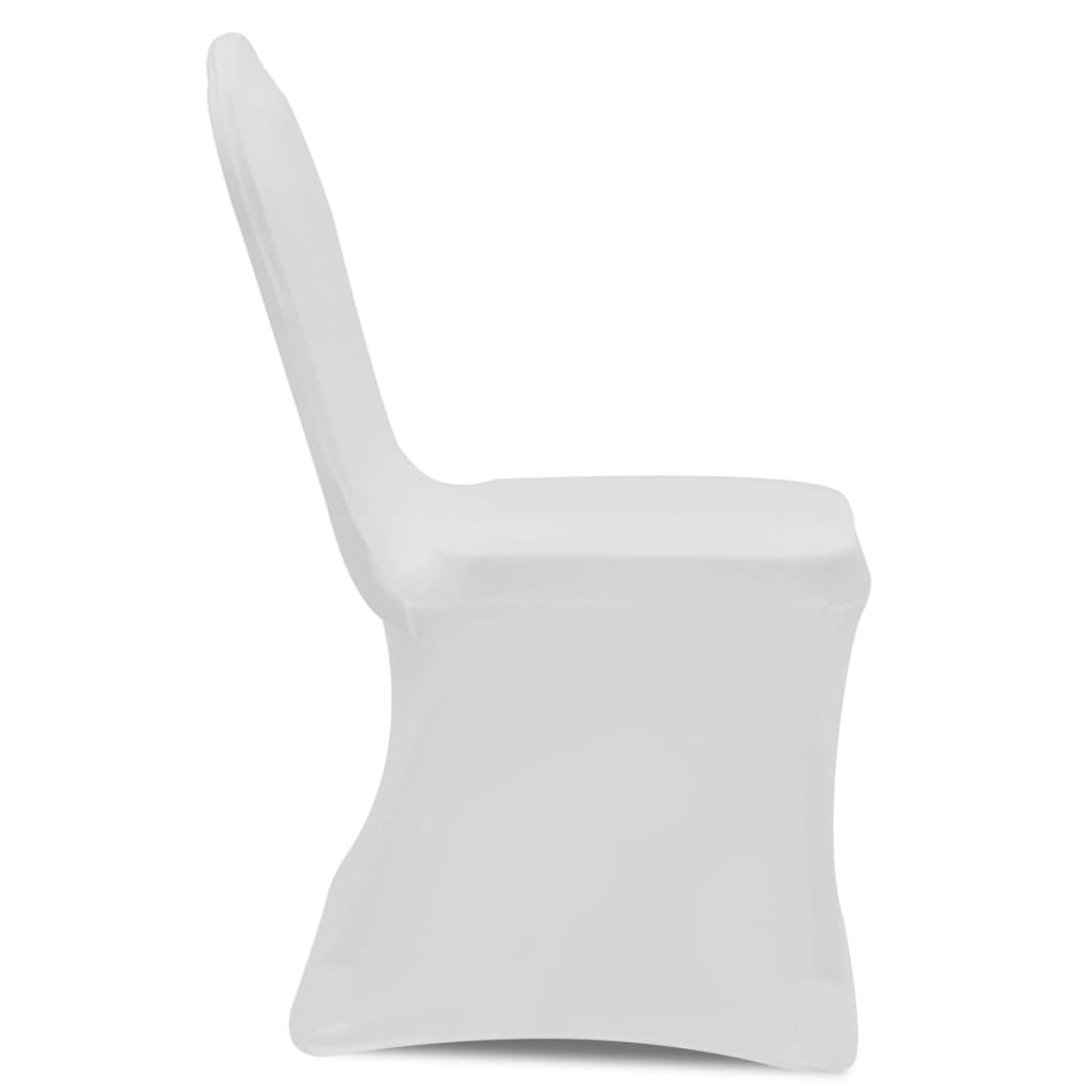 vidaXL Návleky na stoličku biele 30 ks naťahovacie