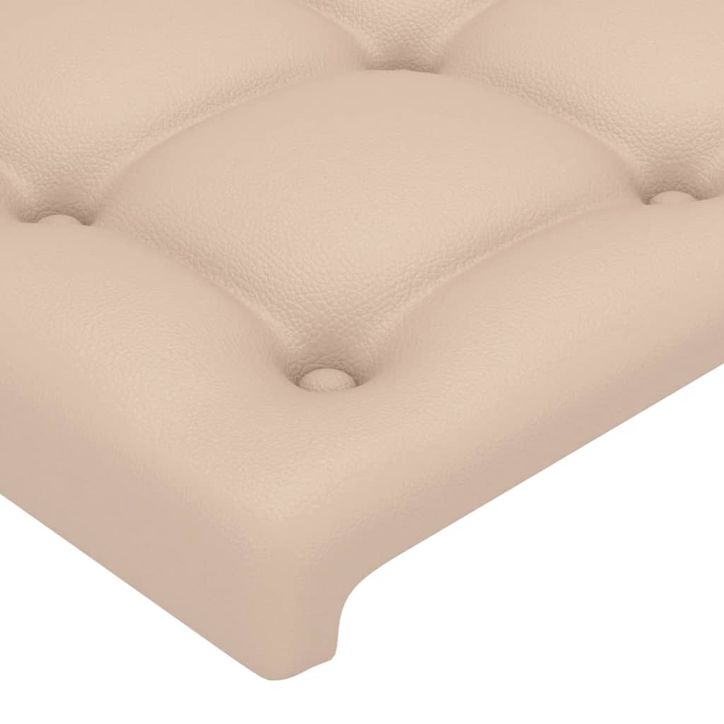 vidaXL Čelo postele so záhybmi kapučínové 147x16x118/128 cm umelá koža