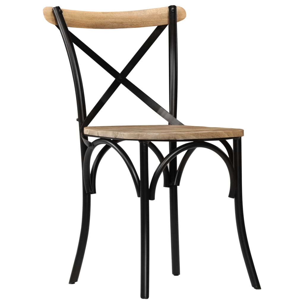 vidaXL Jedálenské stoličky s krížovým operadlom 4 ks čierne mangovníkové drevo