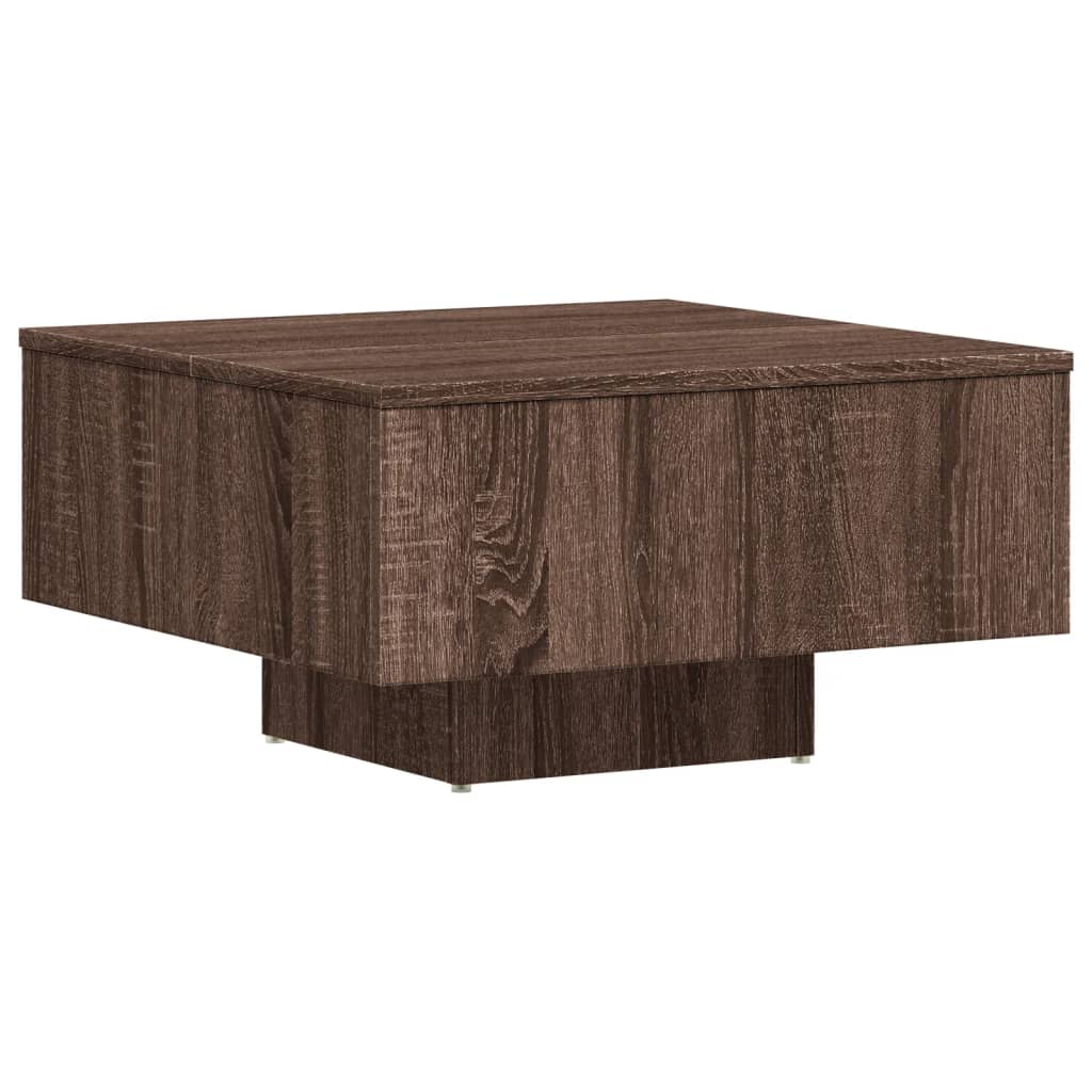 vidaXL Konferenčný stolík hnedý dub 60x60x31,5 cm spracované drevo
