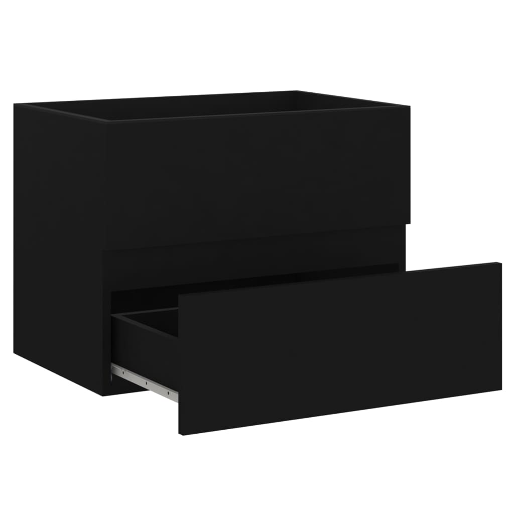vidaXL Skrinka pod umývadlo, čierna 60x38,5x45 cm, kompozitné drevo