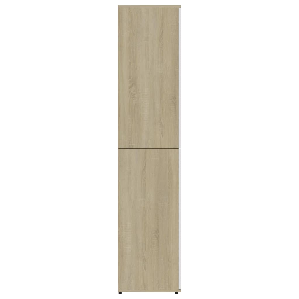 vidaXL Skrinka na topánky, biela+sonoma 80x39x178 cm, kompozitné drevo