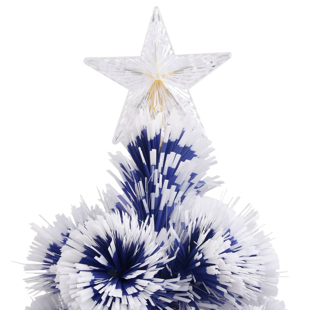 vidaXL Osvetlený vianočný stromček, bielo modrý 180 cm, optické vlákno