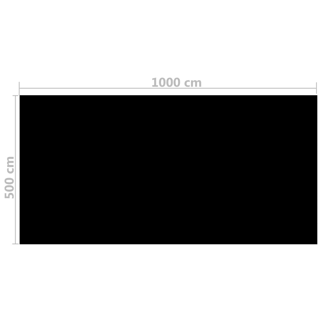 Štvorcový čierny bazénový kryt 10x5m