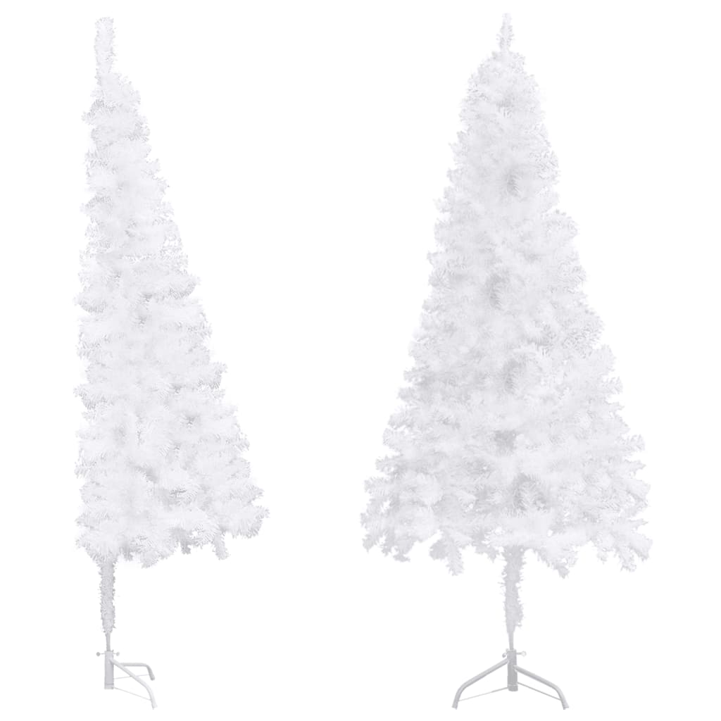 vidaXL Rohový umelý vianočný stromček biely 240 cm PVC
