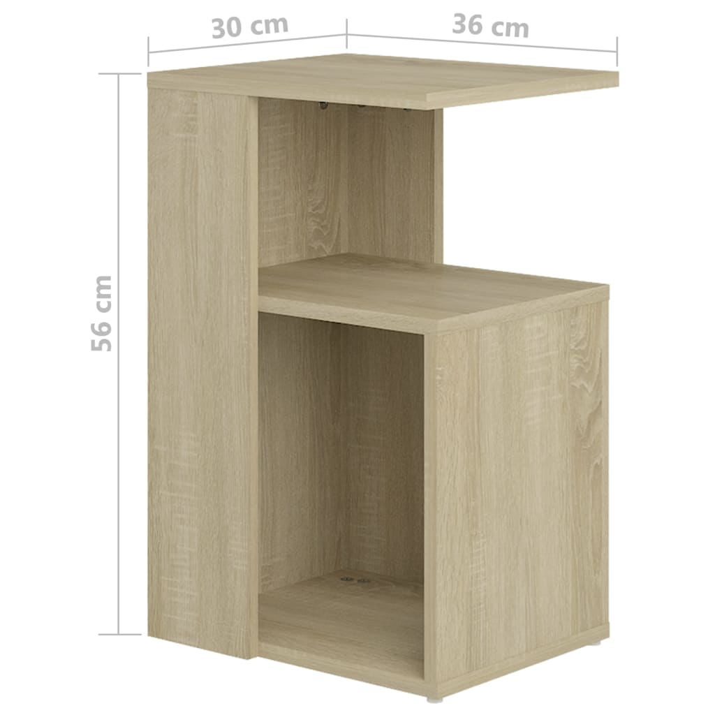 vidaXL Príručný stolík, dub sonoma 36x30x56 cm, kompozitné drevo