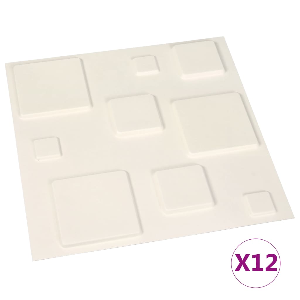 vidaXL Nástenné 3D panely 12 ks 0,5x0,5 m 3m²