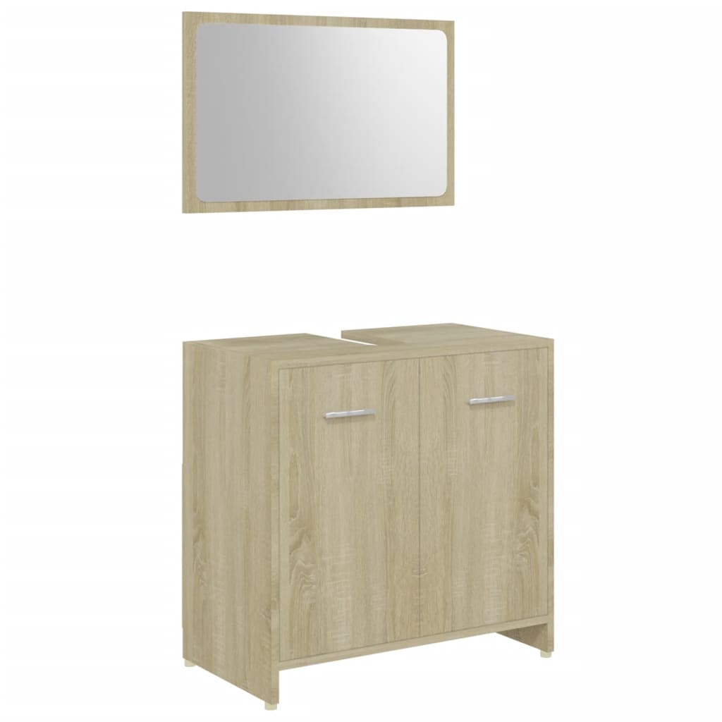 vidaXL 4-dielna súprava kúpeľňového nábytku, dub sonoma, drevotrieska
