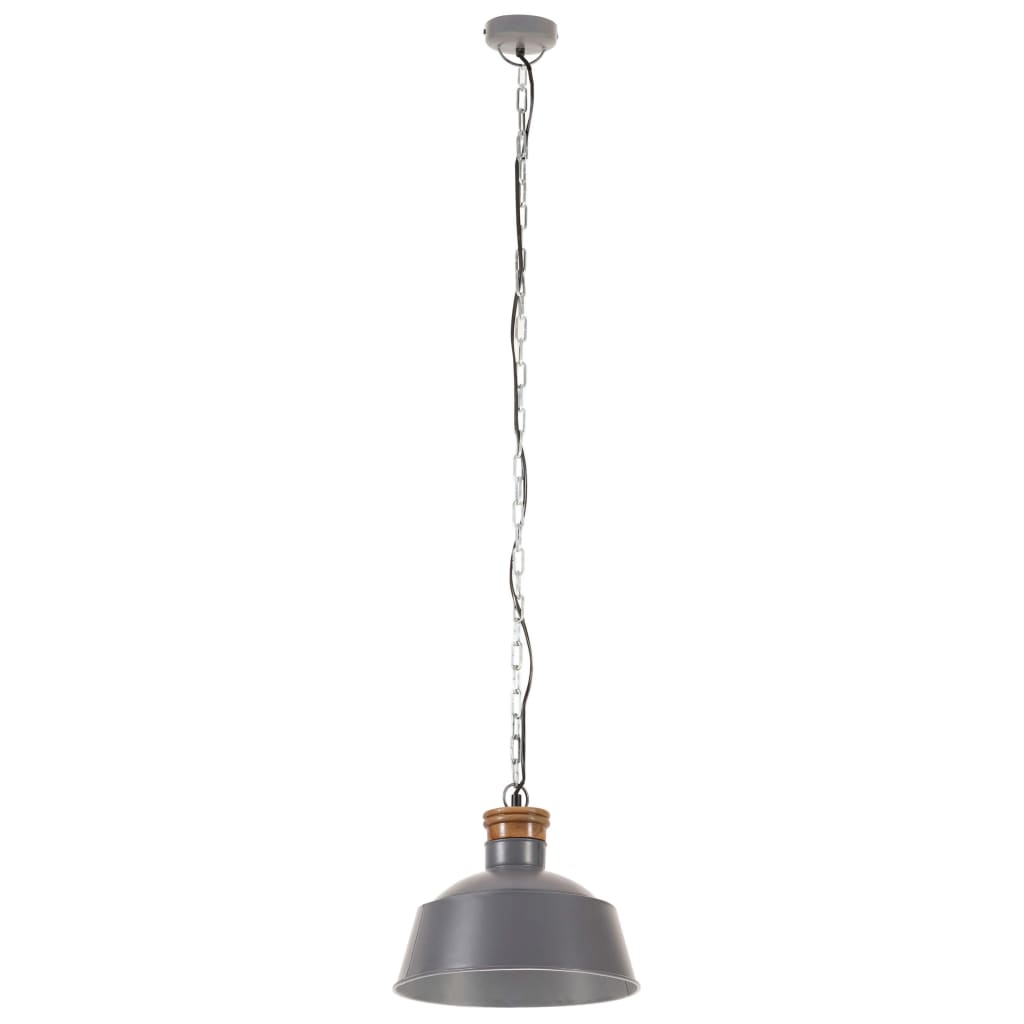 vidaXL Industriálna závesná lampa 32 cm, sivá E27