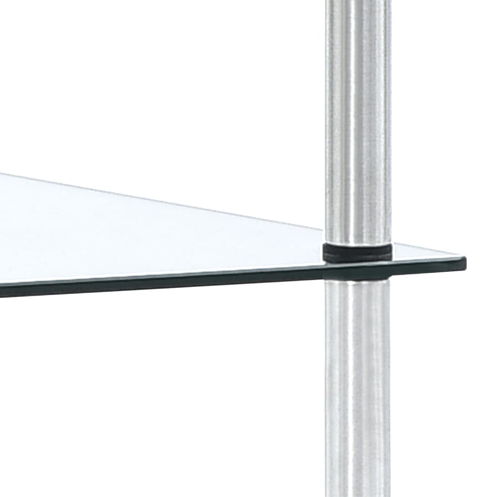 vidaXL Regál s 3 policami, priehľadný 40x40x67 cm, tvrdené sklo