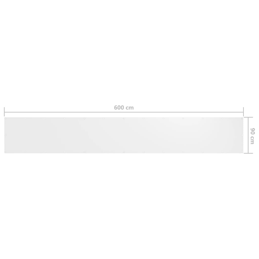 vidaXL Balkónová markíza, biela 90x600 cm, oxfordská látka