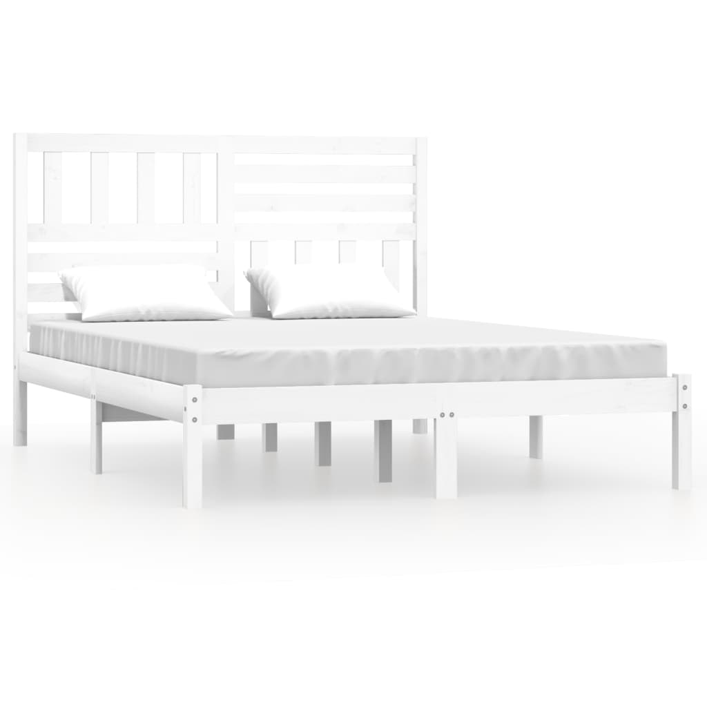 vidaXL Rám postele biely 120x190cm malé dvojlôžko masívna borovica