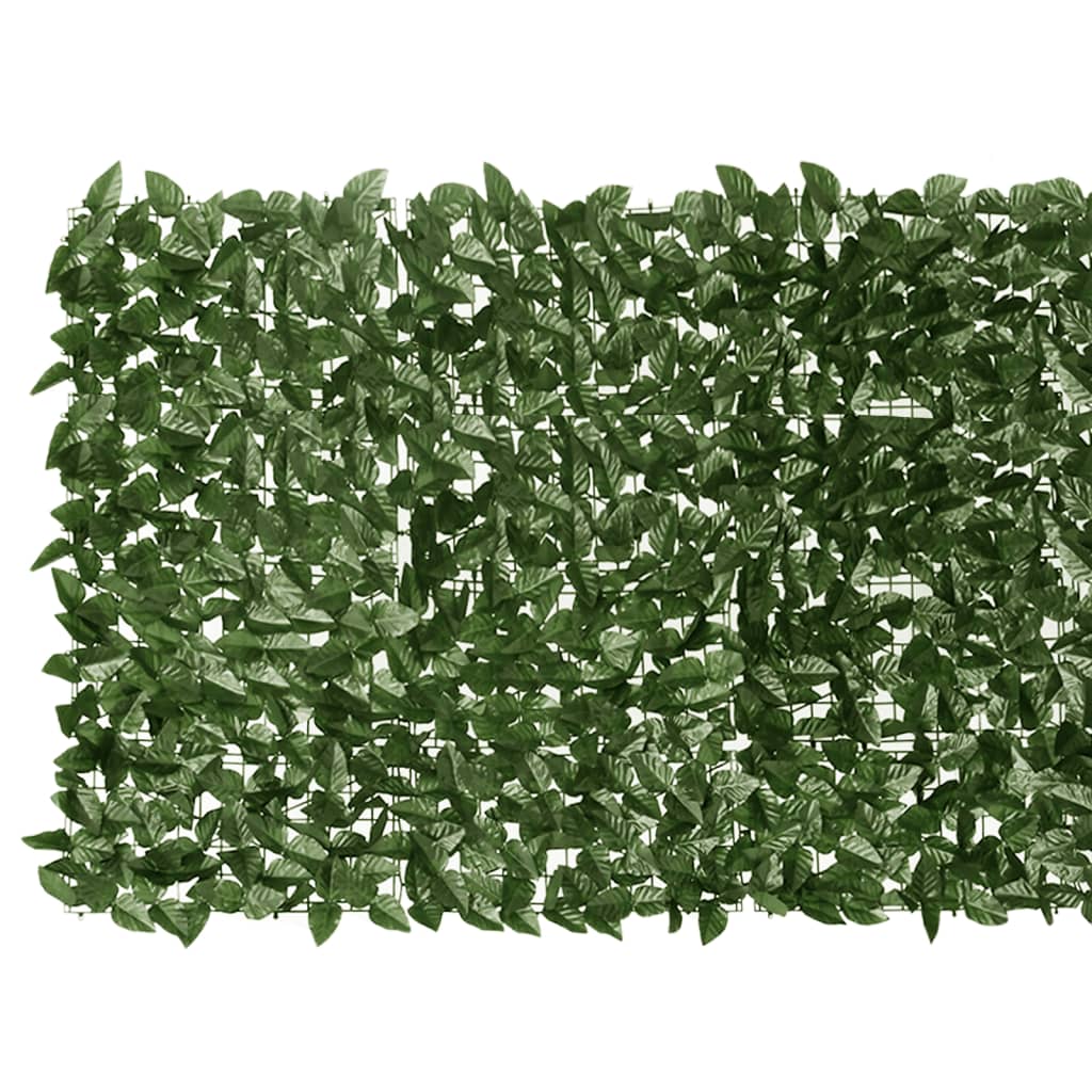 vidaXL Balkónová zástena s tmavozelenými listami 200x100 cm