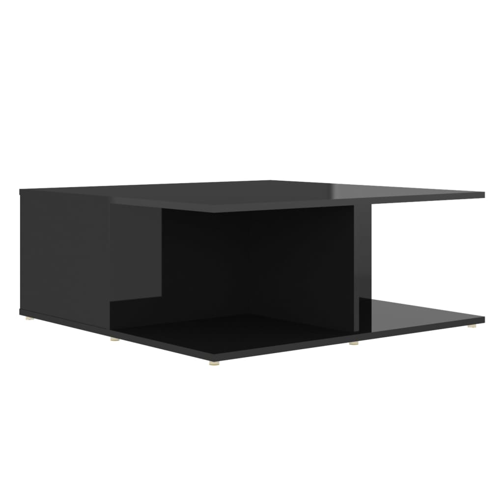 vidaXL Konferenčný stolík lesklý čierny 80x80x31cm drevotrieska
