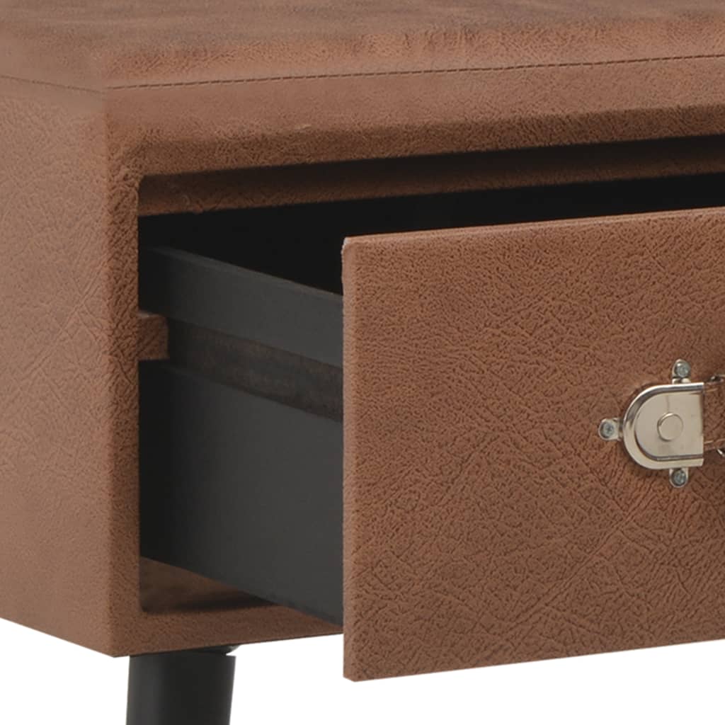vidaXL Konferenčný stolík, tmavohnedý 80x40x46 cm, umelá koža