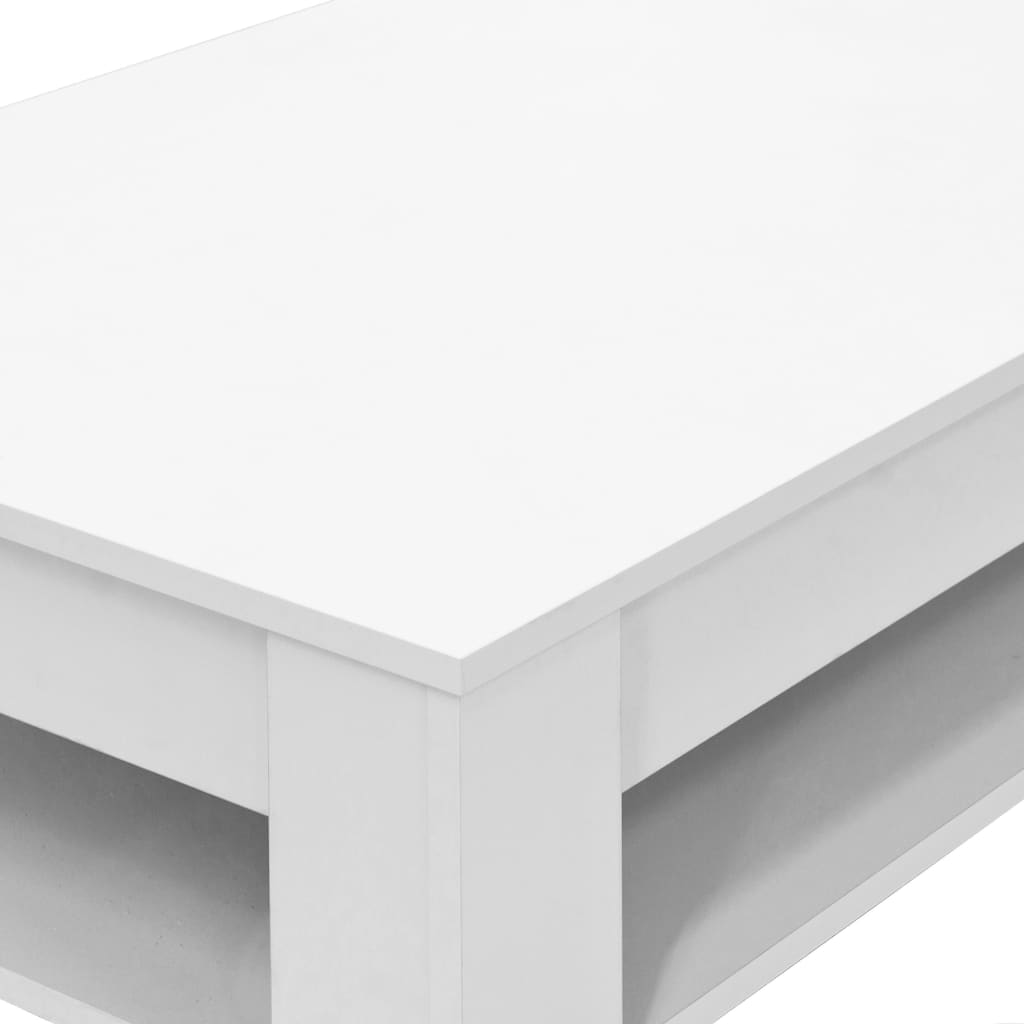 vidaXL Konferenčný stolík z drevotriesky, 110x65x48 cm, biely