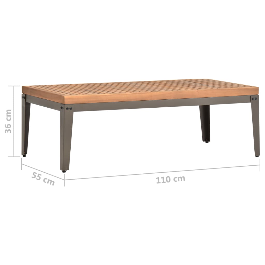 vidaXL Záhradný konferenčný stolík 110x55x36 cm akáciový masív