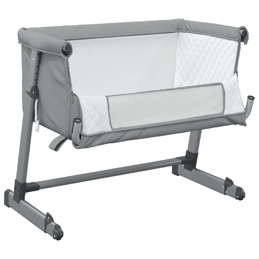 vidaXL Detská posteľ s matracom bledosivá ľanová látka