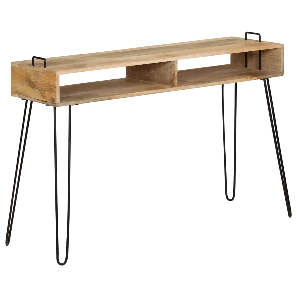 vidaXL Konzolový stolík z mangovníkového dreva 115x35x76 cm