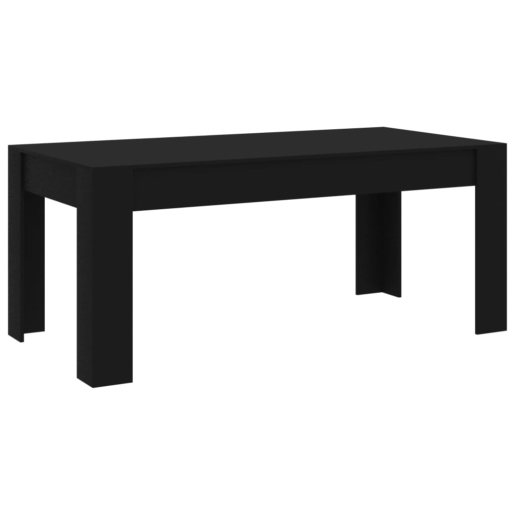 vidaXL Jedálenský stôl, čierny 180x90x76 cm, drevotrieska