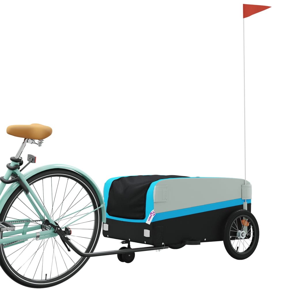 vidaXL Vozík za bicykel, čierno modrý 45 kg, železo