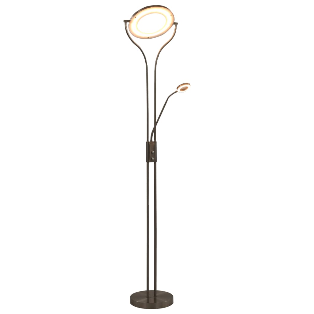 vidaXL Stojanová lampa 18 W, strieborná 180 cm, stmievateľná