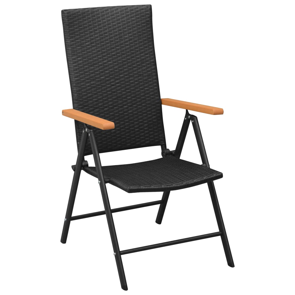 vidaXL Záhradné stoličky 4 ks polyratan čierne