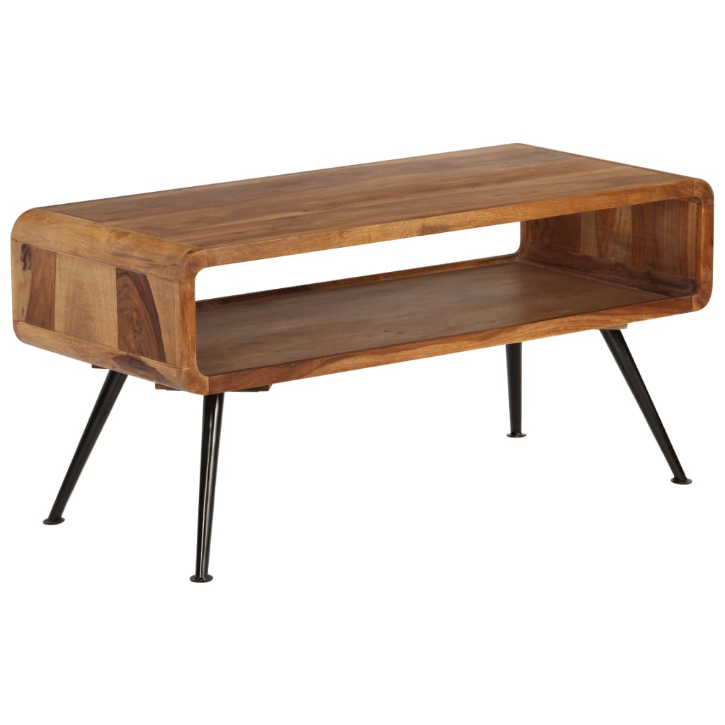 vidaXL Konferenčný stolík z masívneho sheeshamového dreva 95x40x45 cm