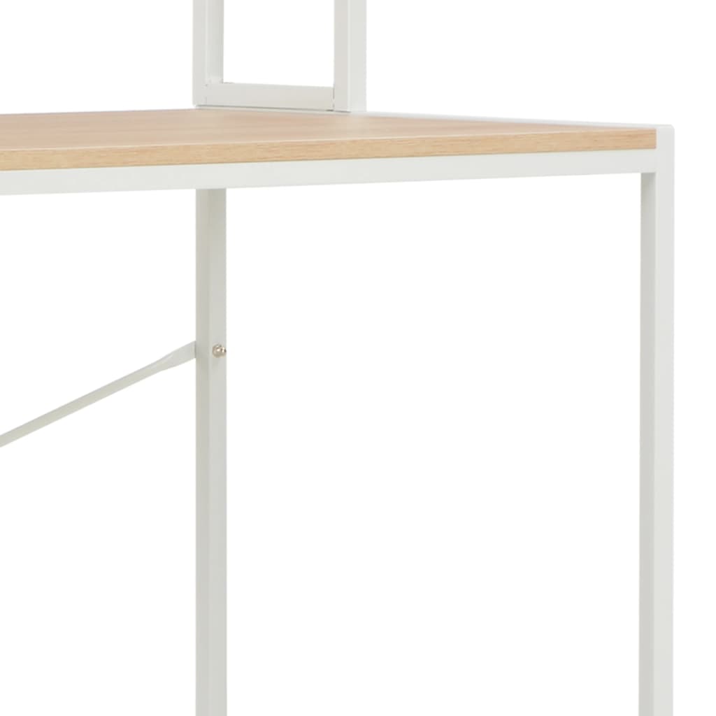 vidaXL Počítačový stôl biely a dubový 120x60x138 cm