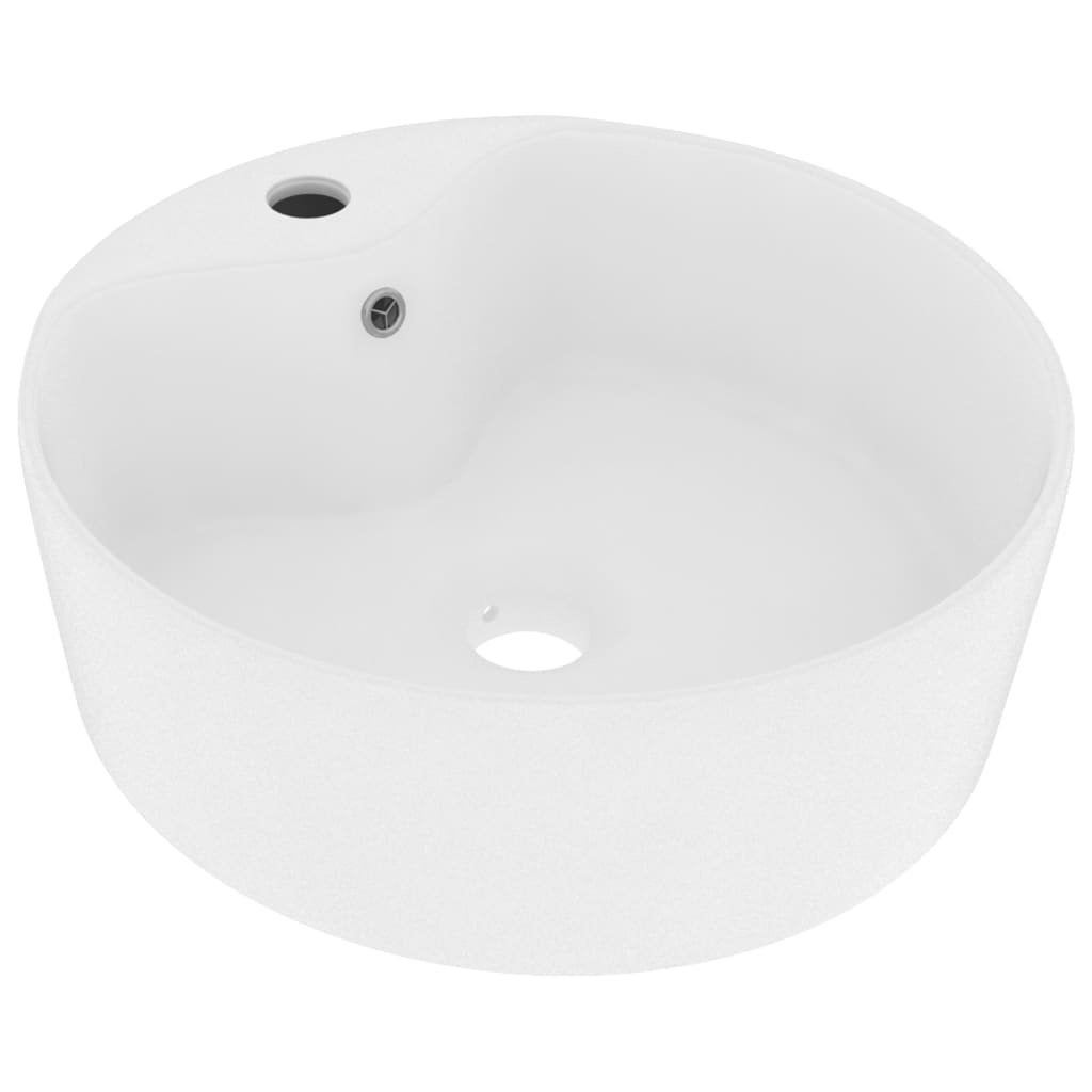 vidaXL Luxusné umývadlo, prepad, matné biele 36x13 cm, keramika
