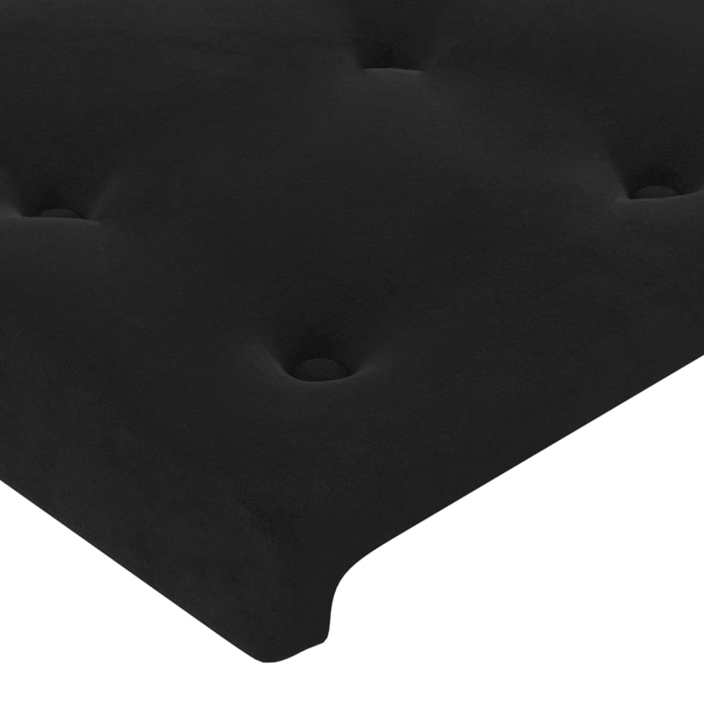 vidaXL Čelo postele so záhybmi čierne 203x23x118/128 cm zamat