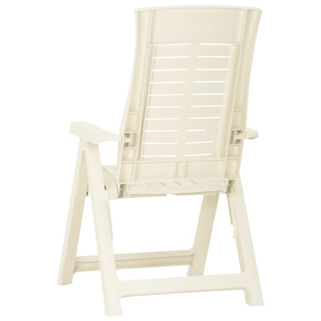 vidaXL Záhradné sklápacie stoličky 2 ks plastové biele