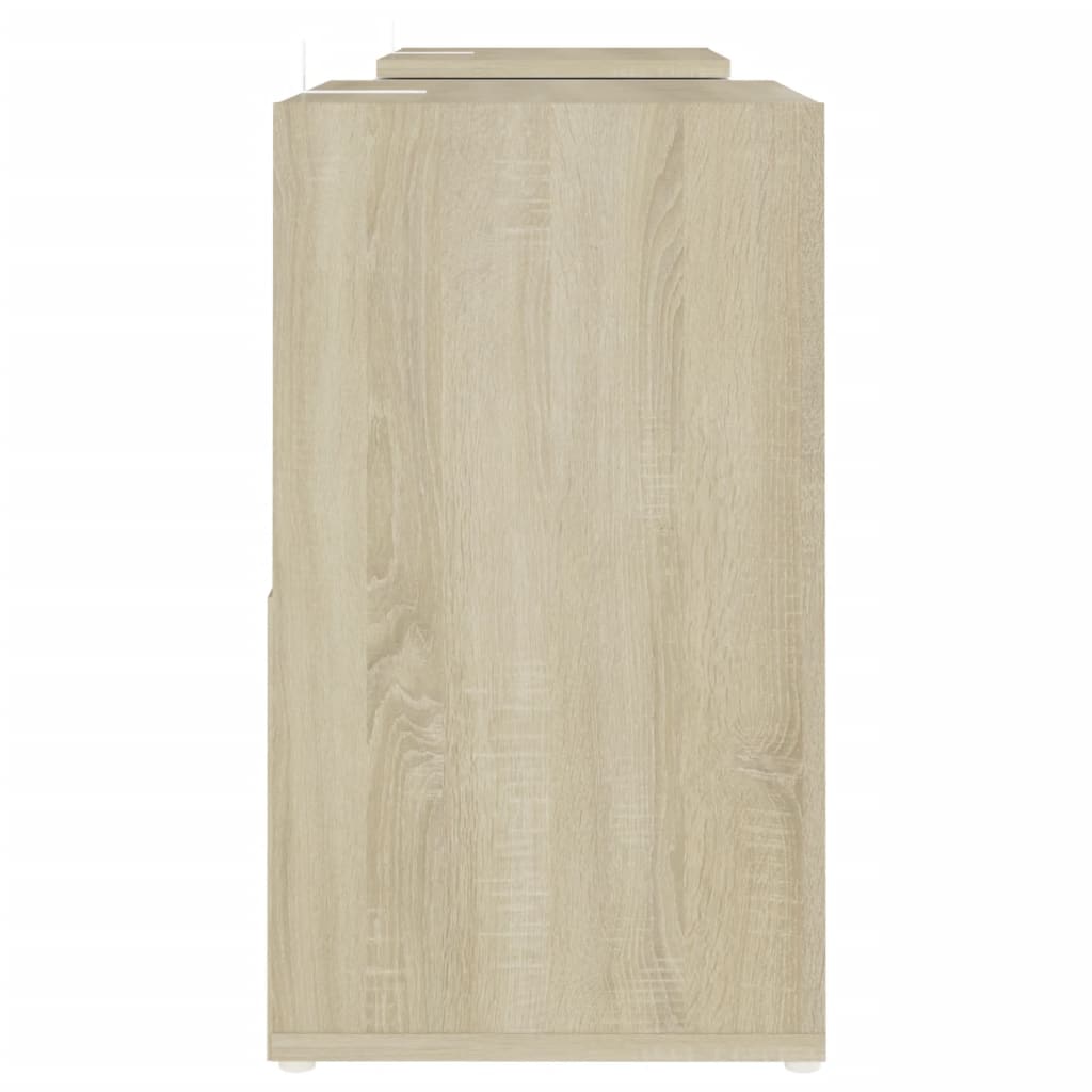 vidaXL TV skrinka, biela a dub sonoma 104x30x52 cm, kompozitné drevo