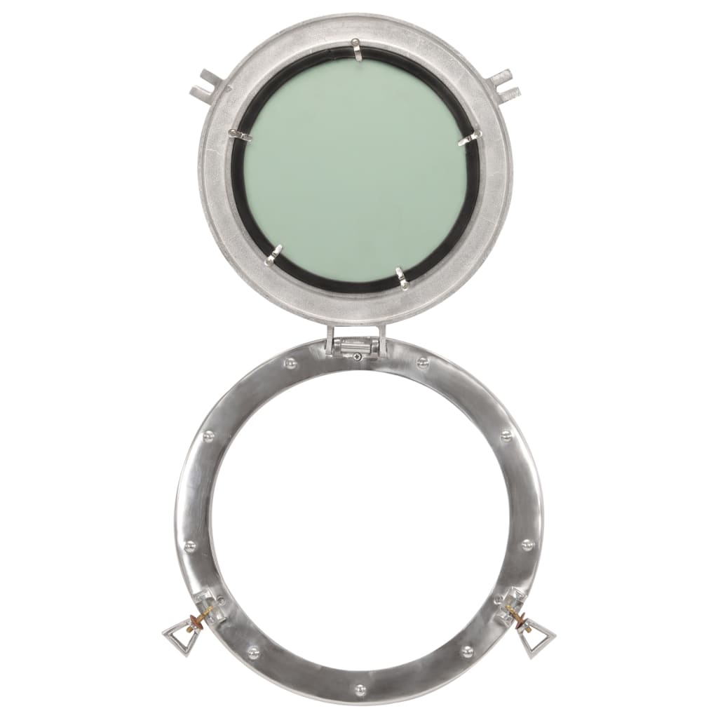 vidaXL Priezorové zrkadlo nástenné Ø38 cm hliník a sklo