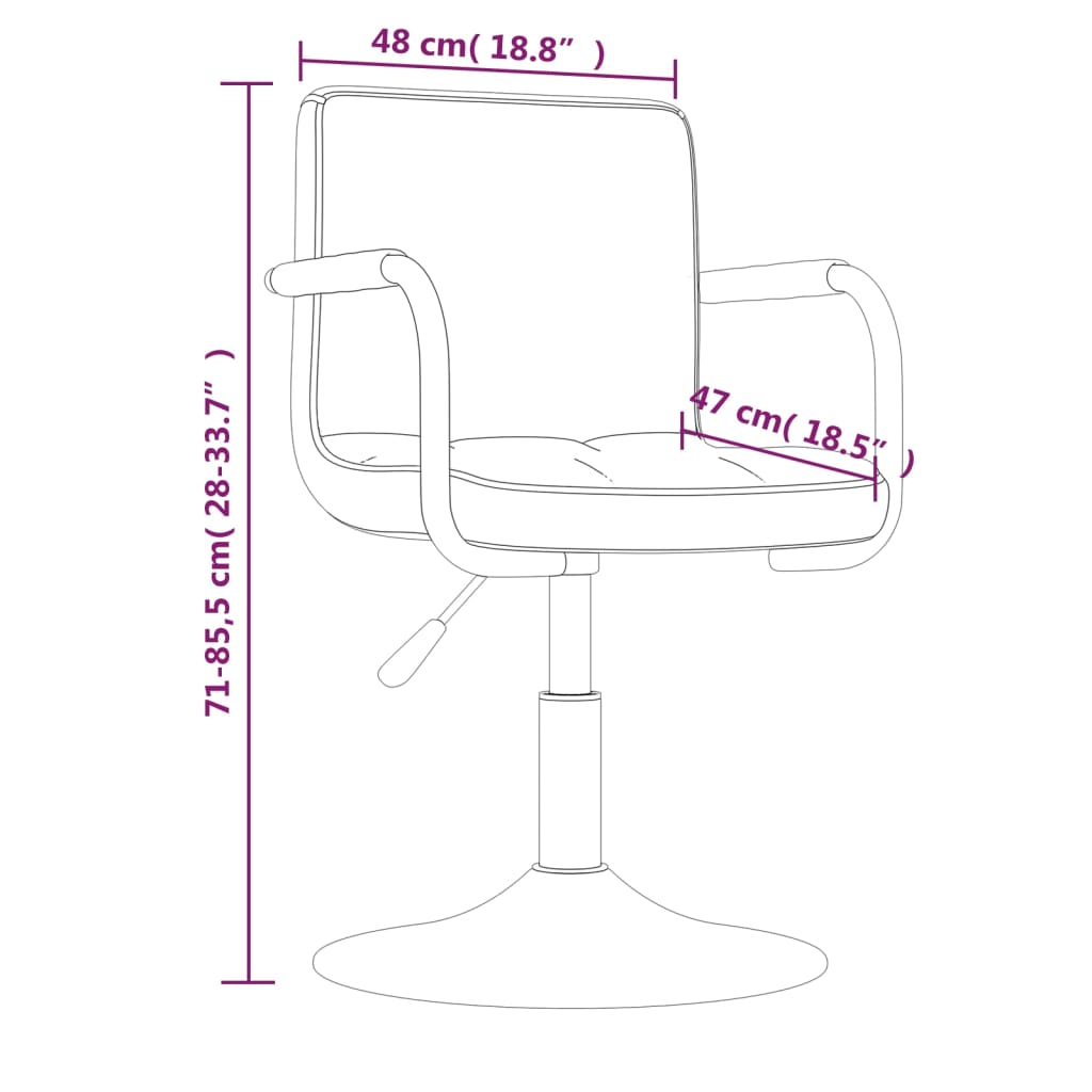 vidaXL Otočné jedálenské stoličky 2 ks krémové zamatové