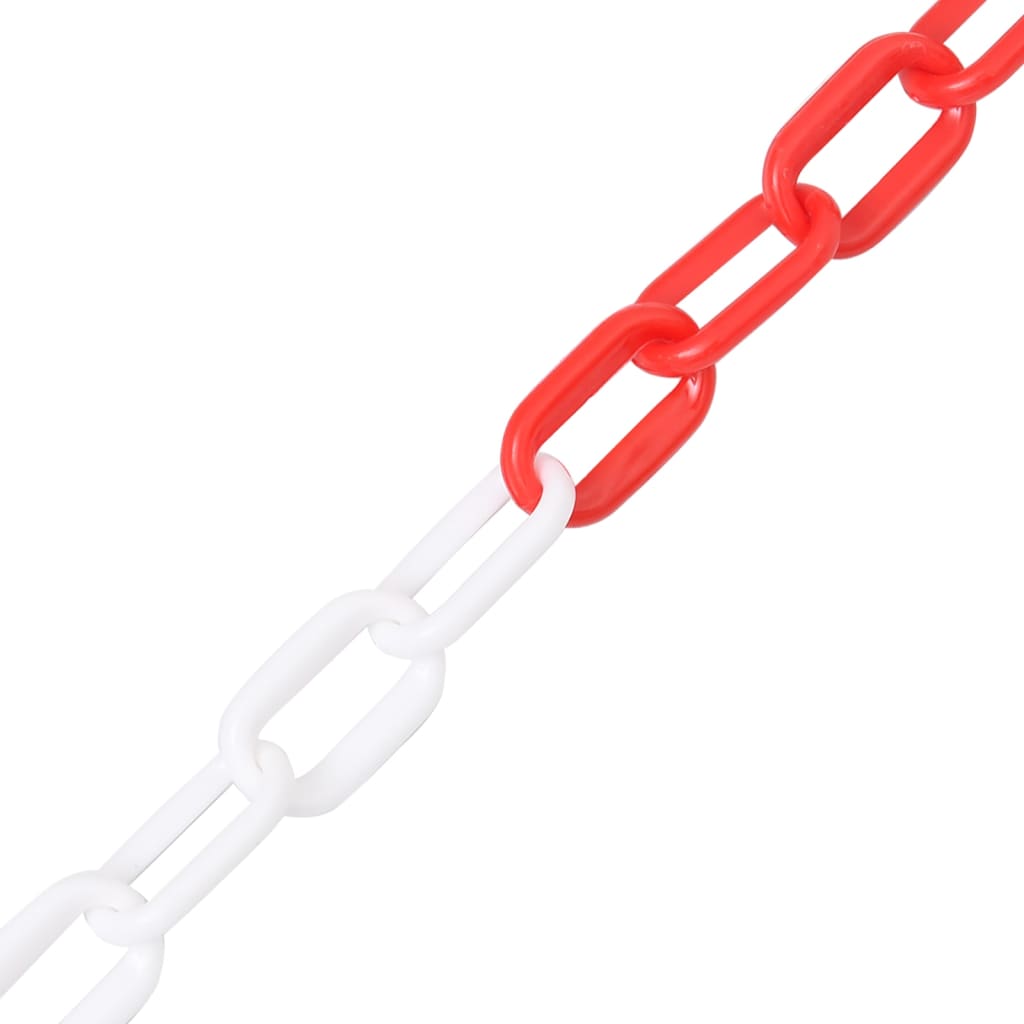 vidaXL Výstražná reťaz červeno-biela 100 m Ø6 mm plastová