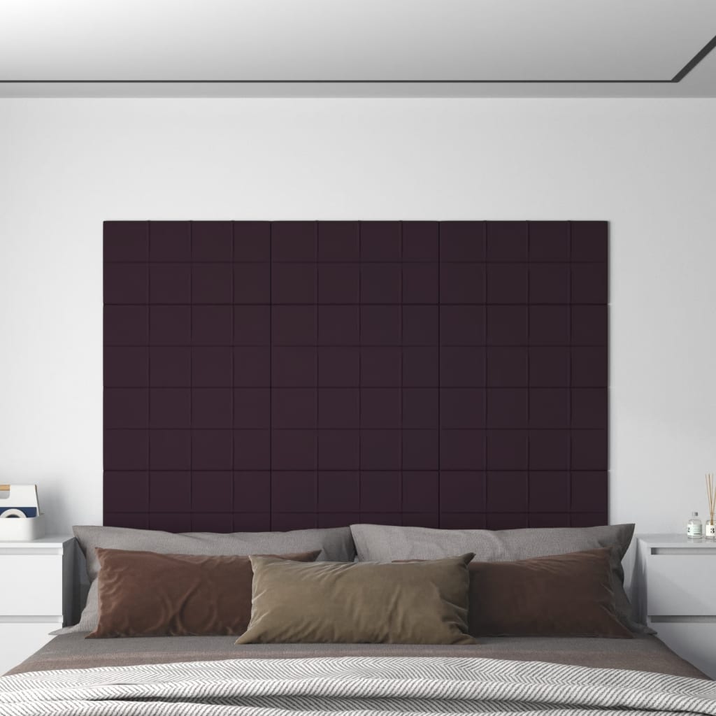 vidaXL Nástenné panely 12 ks fialové 60x30 cm látka 2,16 m²