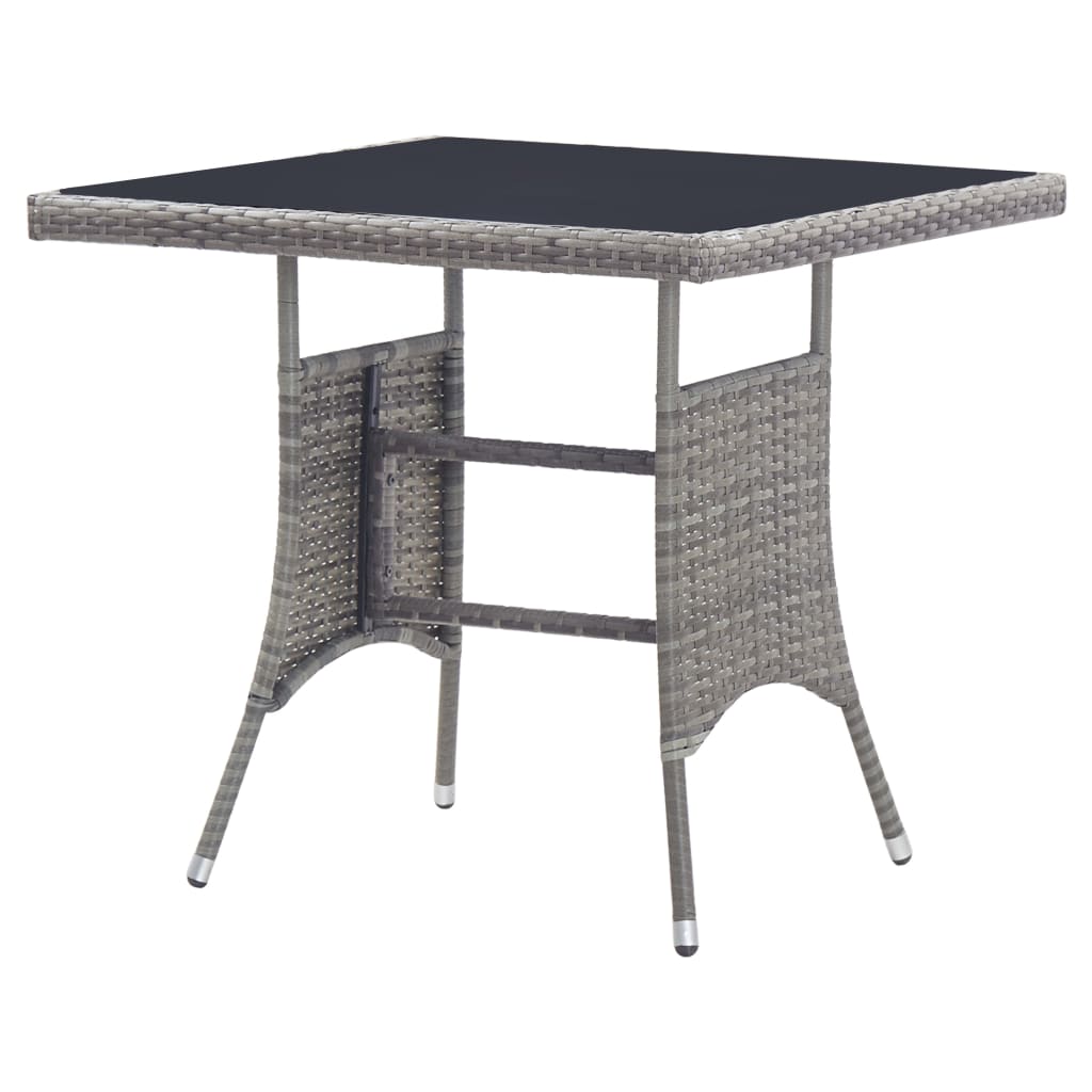 vidaXL Záhradný stôl antracitový 80x80x74 cm polyratanový