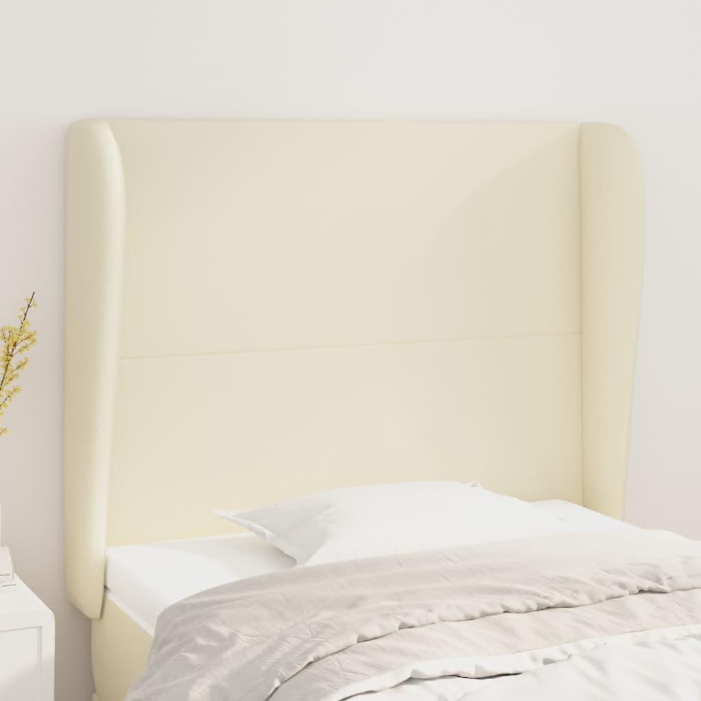 vidaXL Čelo postele so záhybmi krémový 93x23x118/128 cm umelá koža