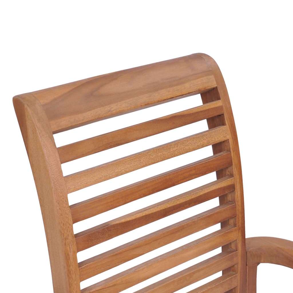 vidaXL Jedálenské stoličky 4 ks krémovo-biele podložky tíkový masív