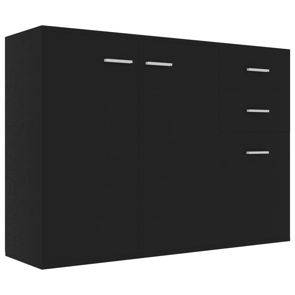 vidaXL Komoda, čierna 105x30x75 cm, kompozitné drevo