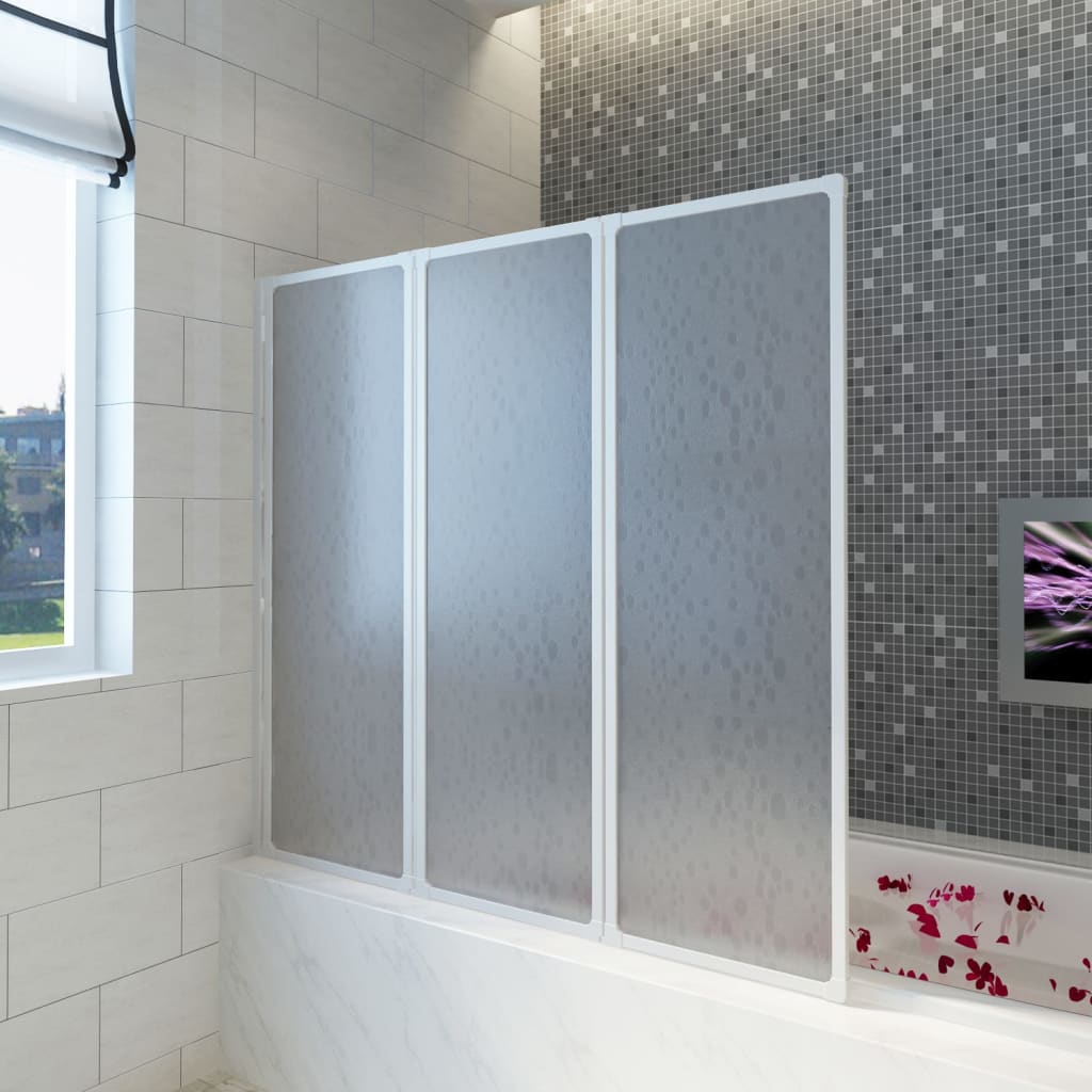 Sprchová a vaňová zástena 117x120 cm, 3 skladacie panely