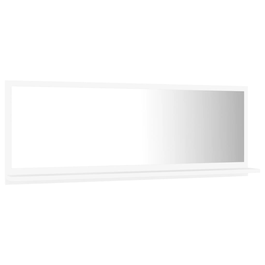 vidaXL Kúpeľňové zrkadlo, biele 100x10,5x37 cm, kompozitné drevo