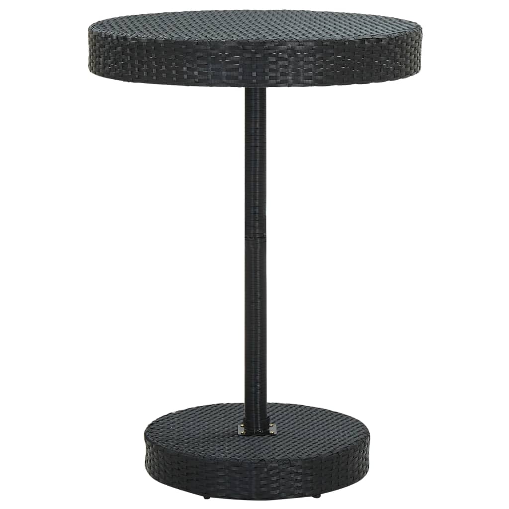 vidaXL Záhradný stolík čierny 75,5x106 cm polyratanový