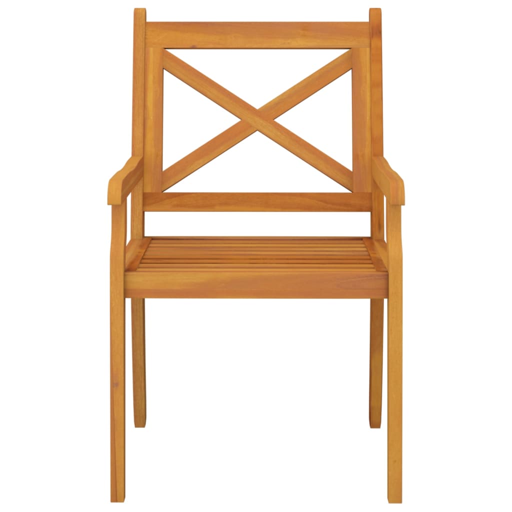 vidaXL Vonkajšie jedálenské stoličky 3 ks masívne akáciové drevo