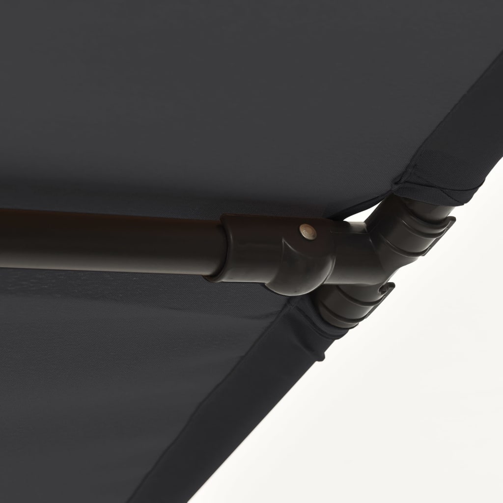 vidaXL Vonkajší slnečník s hliníkovou tyčou 180x110 cm, čierny